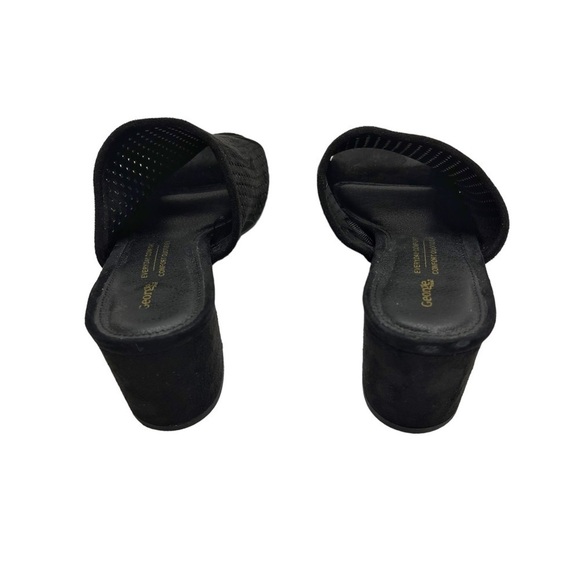 George Mules black Peep Toe slide fits 8 - 8.5 US heels - Picture 7 of 11